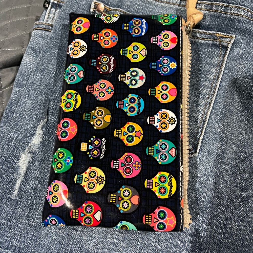 Consuela sugar skull slim wallet